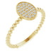 Ladies Natural Diamond Cluster Beaded Ring — 14K Yellow Gold
