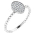 Ladies Natural Diamond Cluster Beaded Ring (I1, G-H) — 14K White Gold