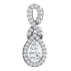 Ladies Natural Diamond Pendant (Si1, Ghi) — 14K White Gold