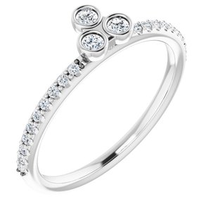 Ladies Natural Diamond Stackable Ring (I1, G-H) — 14K White Gold