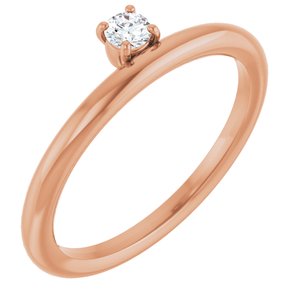 Ladies Natural Diamond Stackable Ring (I1, G-H) — 14K Rose Gold