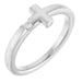 Ladies Natural Diamond Youth Sideways Cross Ring (I1, G-H) — Sterling Silver