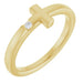 Ladies Natural Diamond Youth Sideways Cross Ring (I1, G-H) — 14K Yellow Gold