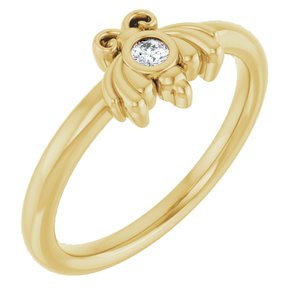 Ladies Natural Diamond Bee Youth Ring (I1, G-H) — 14K Yellow Gold
