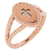 Ladies Natural Diamond Cross Ring (I1, G-H) — 14K Rose Gold