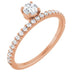 Ladies Natural Diamond Asymmetrical Stackable Ring (I1, G-H) — 14K Rose Gold