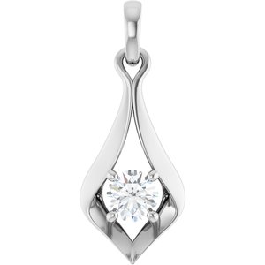 Ladies Natural Diamond Pendant (I1, G-H) — 14K White Gold