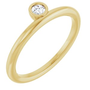 Ladies Natural Diamond Stackable Ring (I1, G-H) — 14K Yellow Gold
