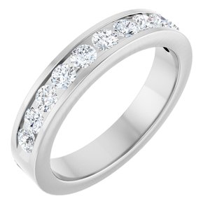 Ladies Natural Diamond Anniversary Band (Si2-Si3, G-H) — 14K White Gold