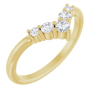 Ladies Natural Diamond Graduated V Ring (I1, G-H) — 14K Yellow Gold