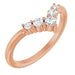 Ladies Natural Diamond Graduated V Ring (I1, G-H) — 14K Rose Gold