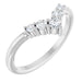 Ladies Natural Diamond Graduated V Ring (I1, G-H) — Sterling Silver
