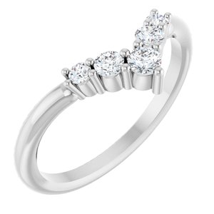 Ladies Natural Diamond Graduated V Ring (SI2-SI3, G-H) — Platinum