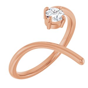 Ladies Natural Diamond Negative Space Ring (I1, G-H) — 14K Rose Gold