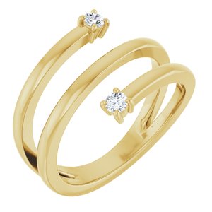 Ladies Natural Diamond Bypass Ring (I1, G-H) — 14K Yellow Gold