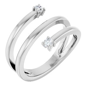 Ladies Natural Diamond Bypass Ring (SI2-SI3, G-H) — Platinum
