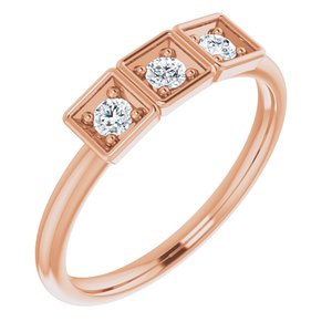 Ladies Natural Diamond Stackable Ring (I1, G-H) — 14K Rose Gold