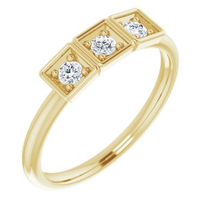 Ladies Natural Diamond Stackable Ring (I1, G-H) — 14K Yellow Gold