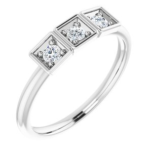 Ladies Natural Diamond Stackable Ring (SI2-SI3, G-H) — Platinum
