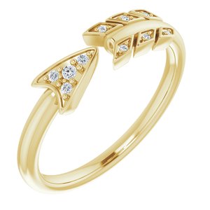 Ladies Natural Diamond Arrow Ring (I1, G-H) — 14K Yellow Gold
