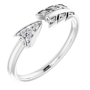 Ladies Natural Diamond Arrow Ring (SI2-SI3, G-H) — Platinum