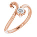 Ladies Natural Diamond Bypass Ring (I1, G-H) — 14K Rose Gold