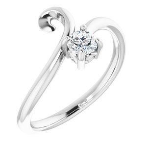Ladies Natural Diamond Bypass Ring (I1, G-H) — 14K White Gold