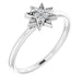 Ladies Natural Diamond Star Ring (I1, G-H) — 14K White Gold