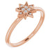 Ladies Natural Diamond Star Ring (I1, G-H) — 14K Rose Gold
