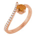 Ladies Natural Citrine Natural Diamond Bypass Ring (I1, G-H) — 14K Rose Gold