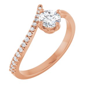 Ladies Natural Diamond Bypass Ring (I1, G-H) — 14K Rose Gold