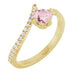 Ladies Natural Pink Morganite Natural Diamond Bypass Ring (I1, G-H) — 14K Yellow Gold