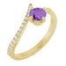 Ladies Natural Amethyst Natural Diamond Bypass Ring (I1, G-H) — 14K Yellow Gold