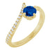 Ladies Natural Blue Sapphire Natural Diamond Bypass Ring (I1, G-H) — 14K Yellow Gold