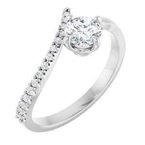 Ladies Natural Diamond Bypass Ring (I1, G-H) — Sterling Silver