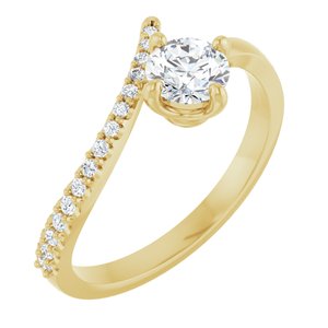 Ladies Natural Diamond Bypass Ring (I1, G-H) — 14K Yellow Gold