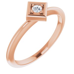 Ladies Natural Diamond Stackable Geometric Ring (I1, G-H) — 14K Rose Gold