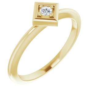 Ladies Natural Diamond Stackable Geometric Ring (I1, G-H) — 14K Yellow Gold