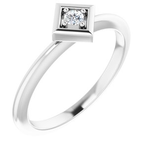 Ladies Natural Diamond Stackable Geometric Ring (SI2-SI3, G-H) — Platinum