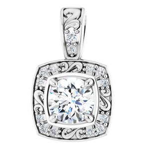 Ladies Natural Diamond Pendant (I1, G-H) — 14K White Gold