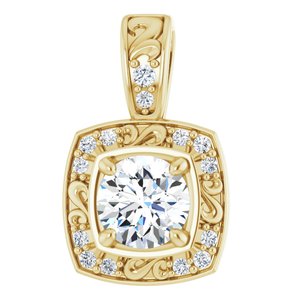 Ladies Natural Diamond Pendant (I1, G-H) — 14K Yellow Gold