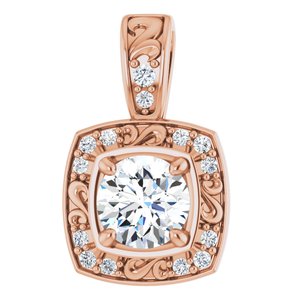 Ladies Natural Diamond Pendant (I1, G-H) — 14K Rose Gold