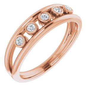 Ladies Natural Diamond Negative Space Ring (I1, G-H) — 14K Rose Gold