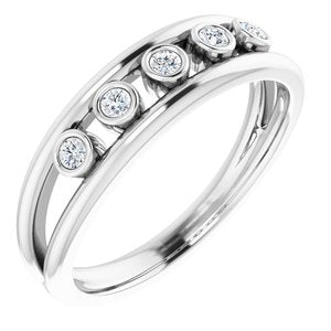 Ladies Natural Diamond Negative Space Ring (I1, G-H) — Sterling Silver