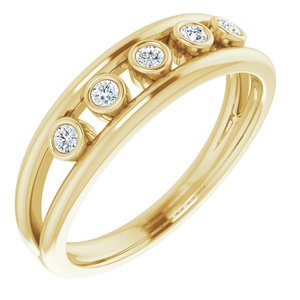 Ladies Natural Diamond Negative Space Ring (I1, G-H) — 14K Yellow Gold
