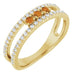 Ladies Natural Citrine Natural Diamond Ring (I1, G-H) — 14K Yellow Gold