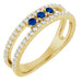 Ladies Natural Blue Sapphire Natural Diamond Ring (I1, G-H) — 14K Yellow Gold
