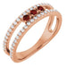 Ladies Natural Mozambique Garnet Natural Diamond Ring (I1, G-H) — 14K Rose Gold