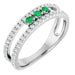 Ladies Natural Emerald Natural Diamond Ring (SI2-SI3, G-H) — Platinum