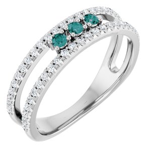 Ladies Natural Alexandrite Natural Diamond Ring (SI2-SI3, G-H) — Platinum